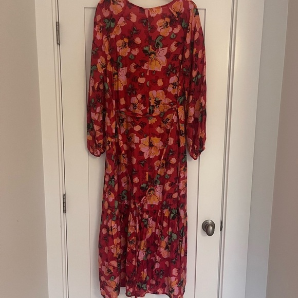 H&M TIE-BELT BALLOON-SLEEVED DRESS Sz SM - Picture 5 of 10